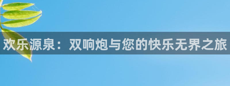 天狮娱乐：欢乐源泉：双响炮与您的快乐无界之旅